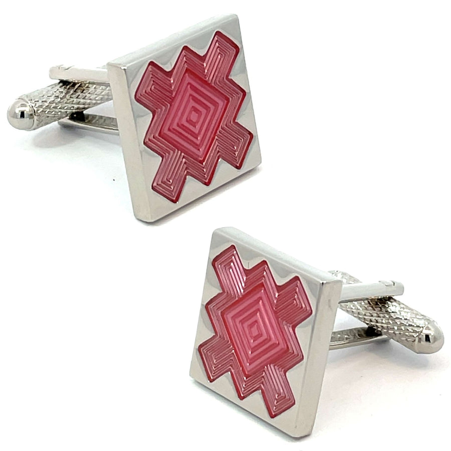Red Cutout Design Cufflinks