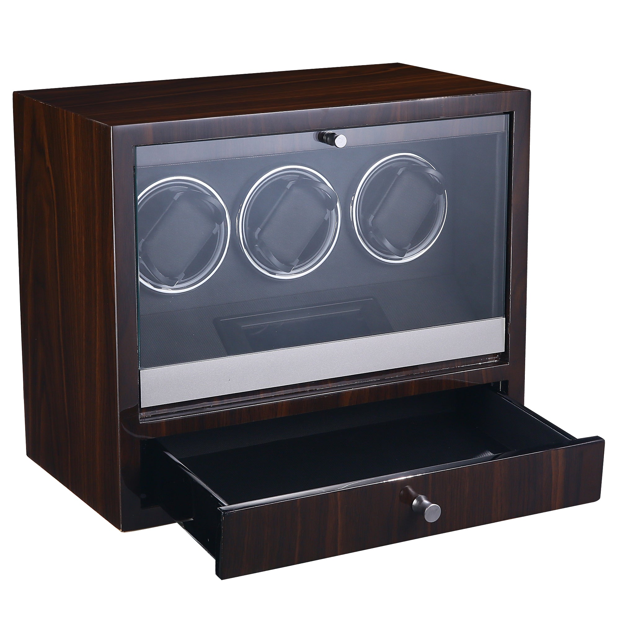 Brighton Watch Winder for 3 Watches with Drawer