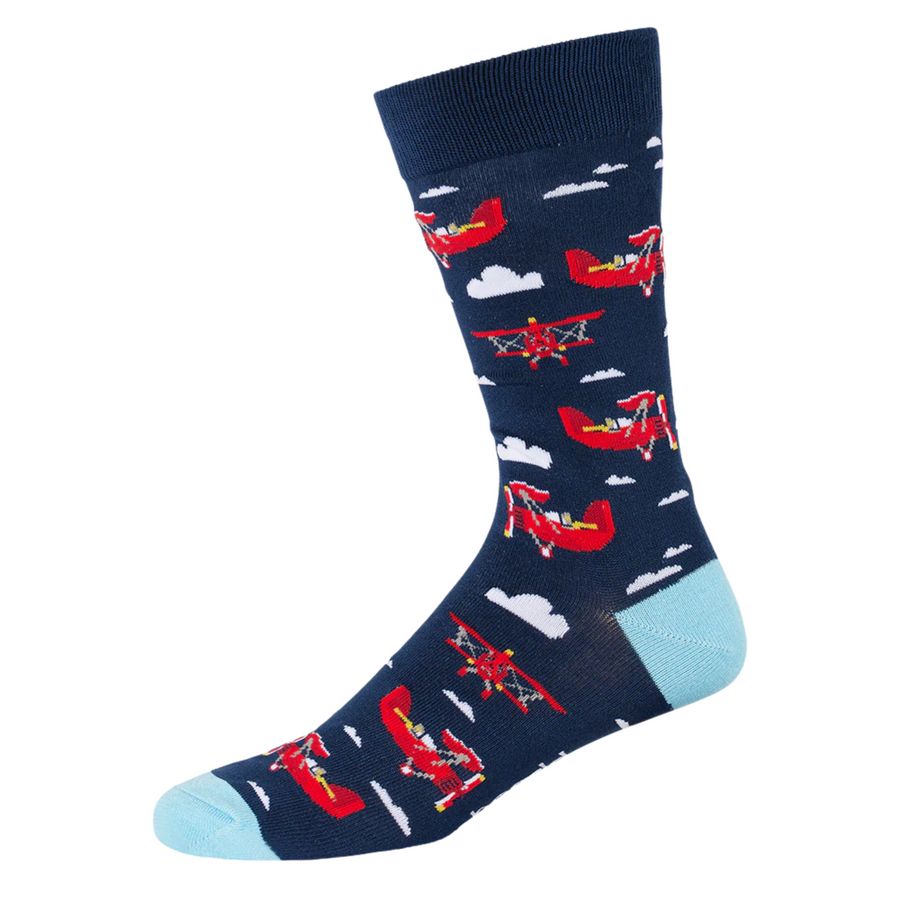 Mens Aviator Plane Bamboo Socks
