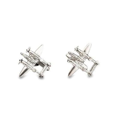 P38 Chrome Lightening Aircraft Cufflinks