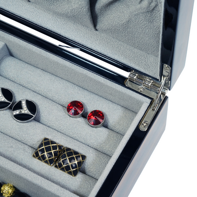 Ebony Wooden Cufflink Watch Box
