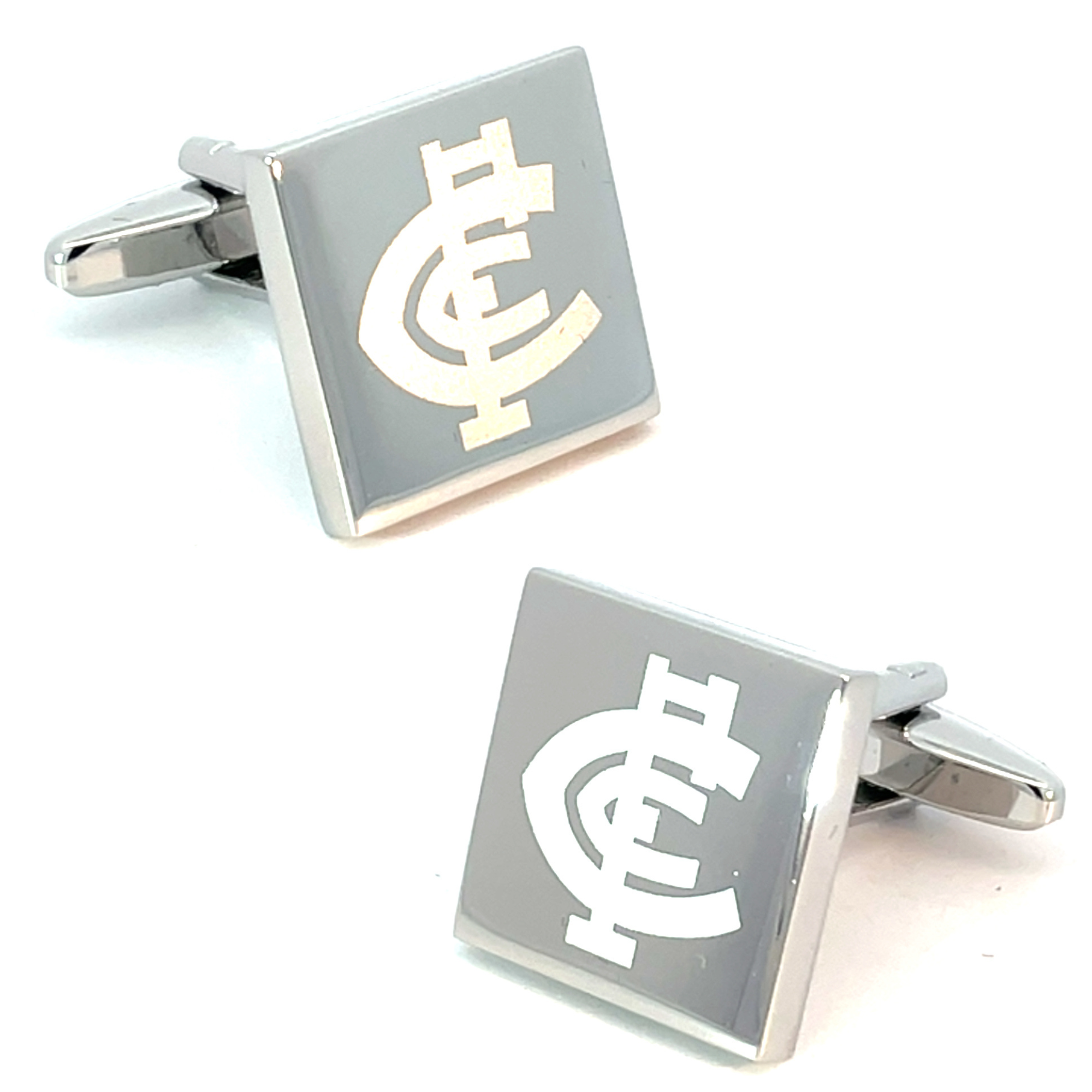 Silver Carlton Football Club AFL Cufflinks