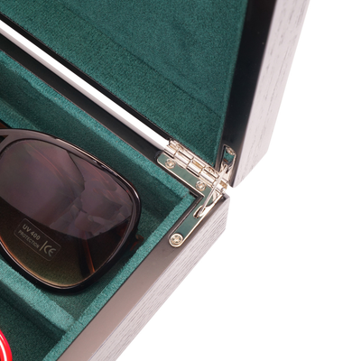 9 Pairs Wooden Sunglass Box in Black/Green