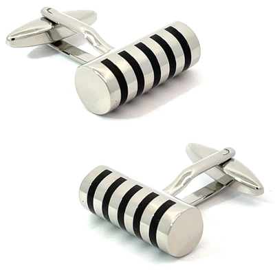 Smokey Grey Stripes Cufflinks