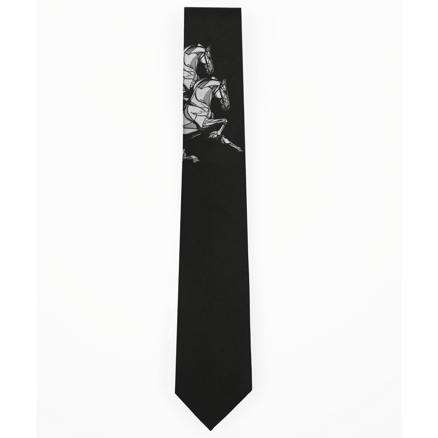 Galloping Horses Tie Black