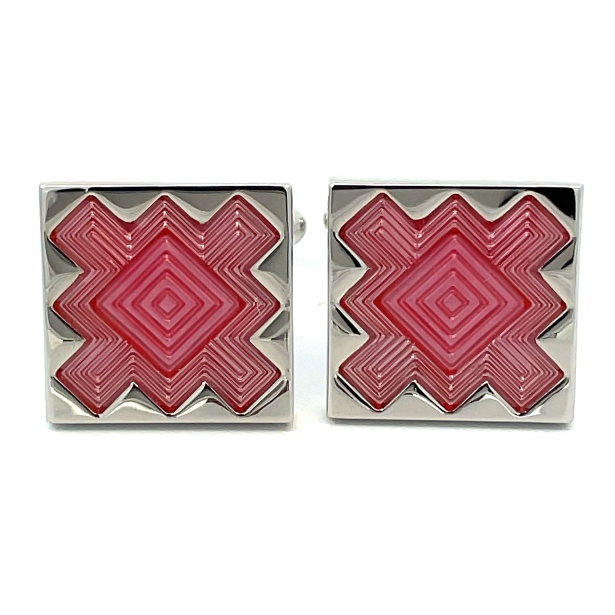 Red Cutout Design Cufflinks