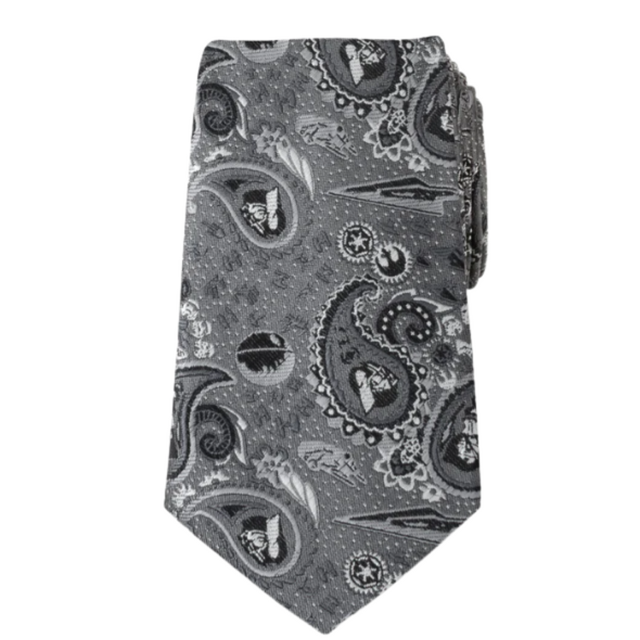 Star Wars Darth Vader Gray Paisley Tie