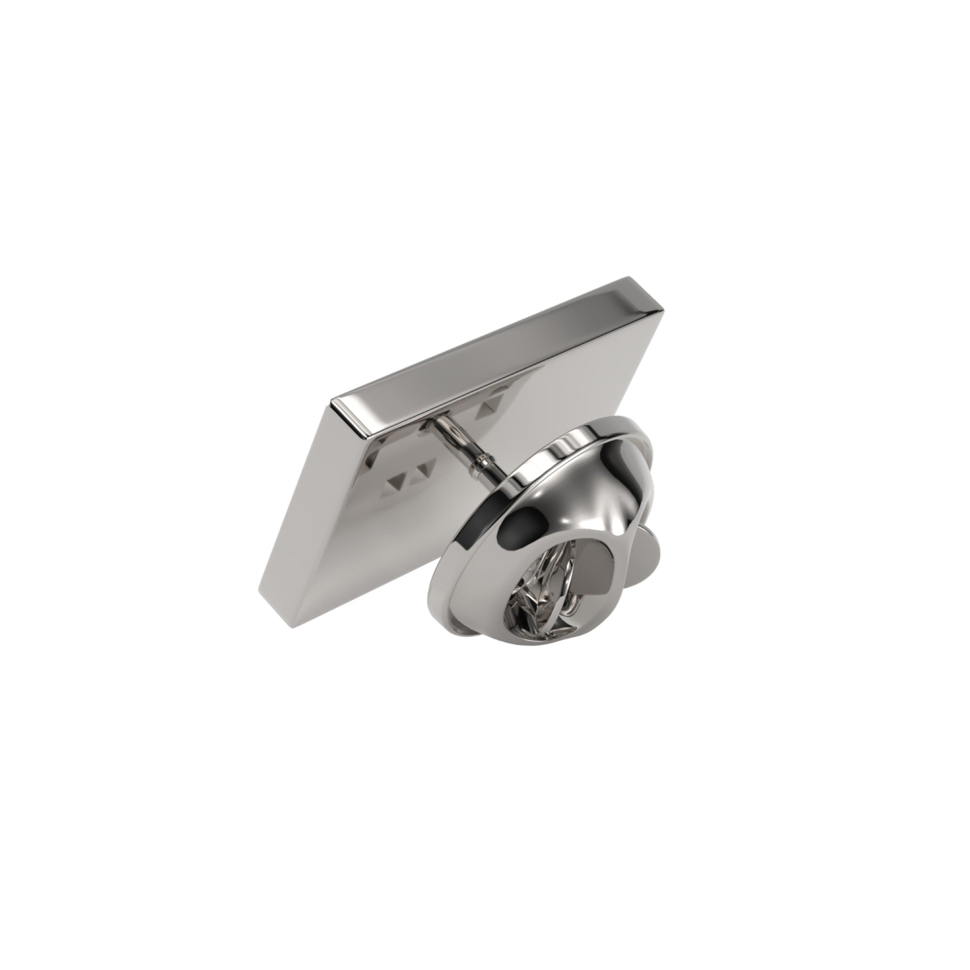 Rectangle Shiny Silver Engravable Lapel Pin