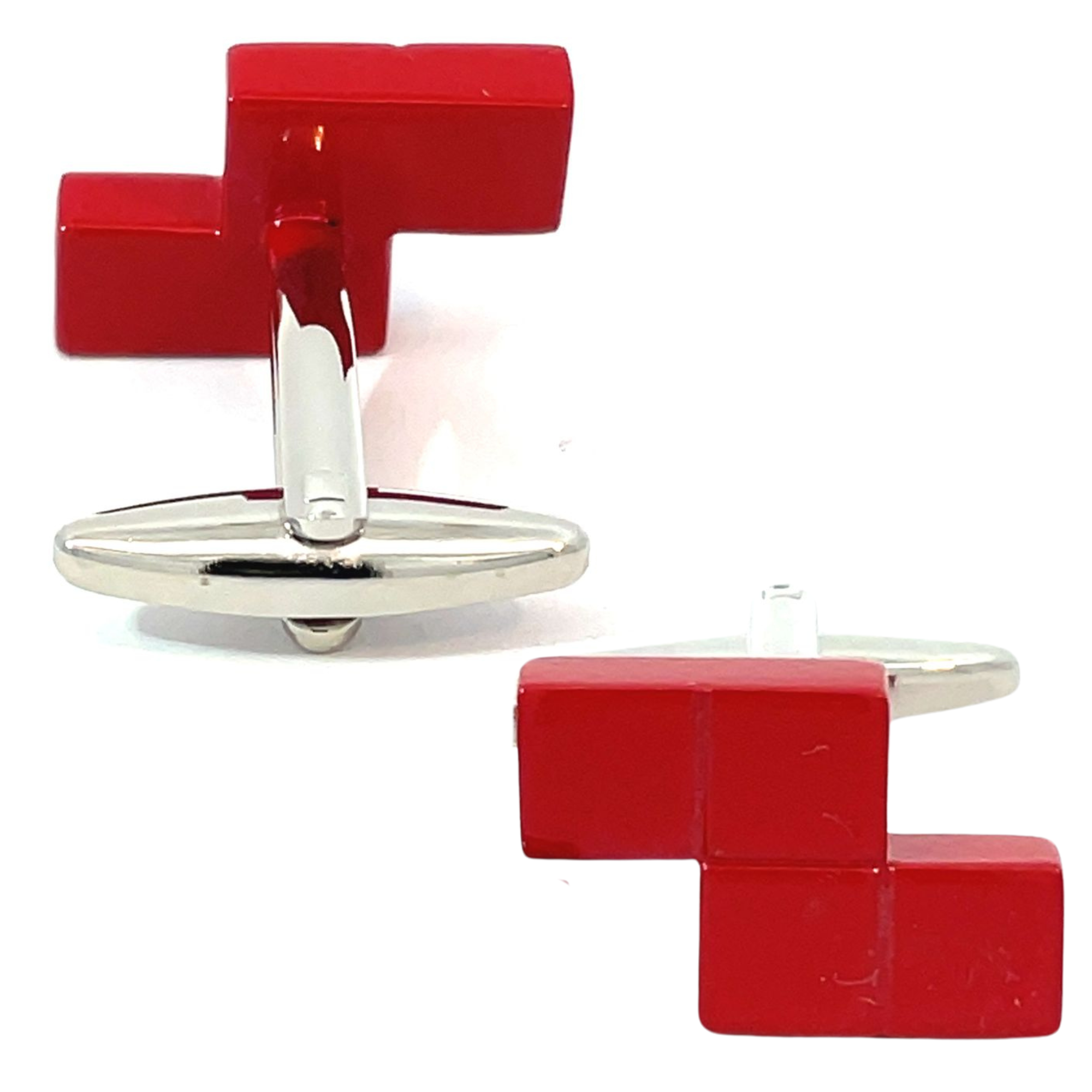 Retro Computer Blocks Red Cufflinks