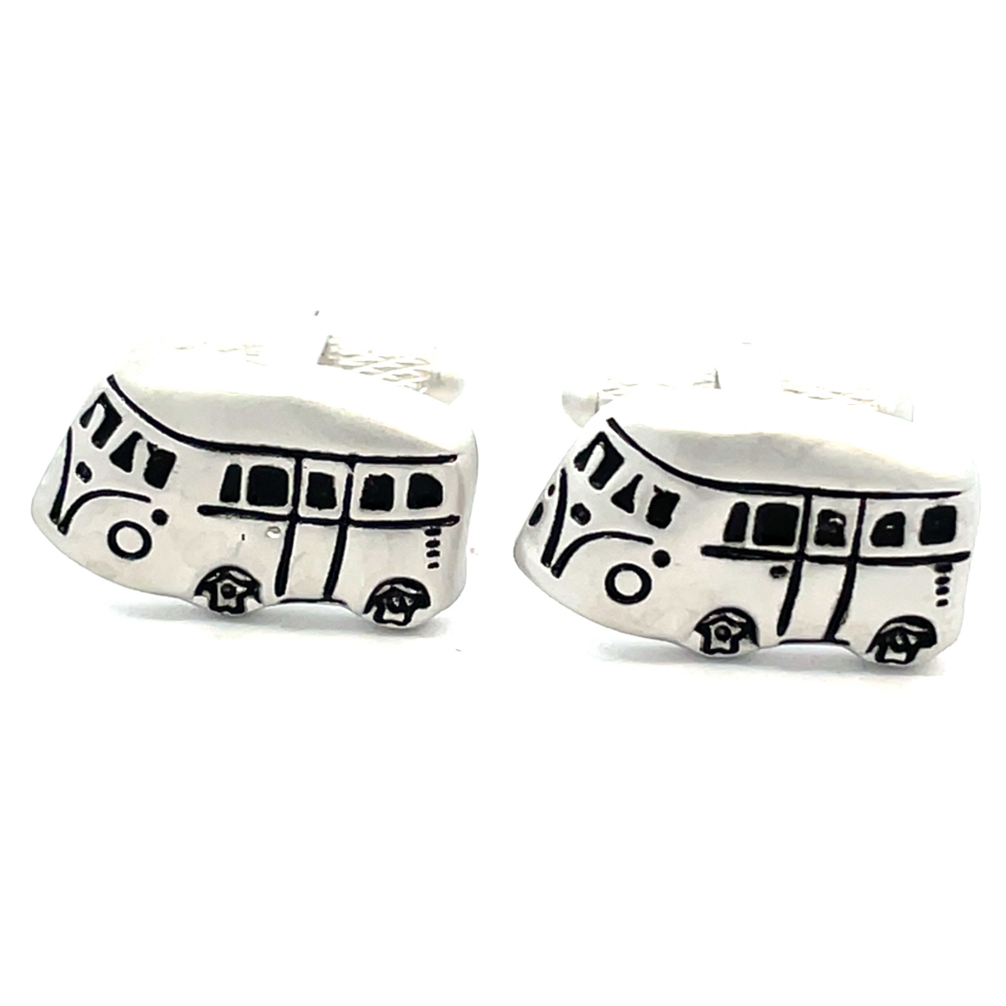 VW Kombi Van Silver Cufflinks