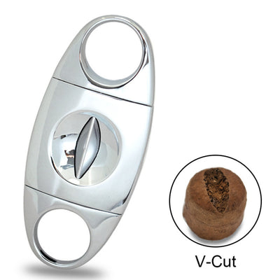 Silver V-Cut Cigar Cutter