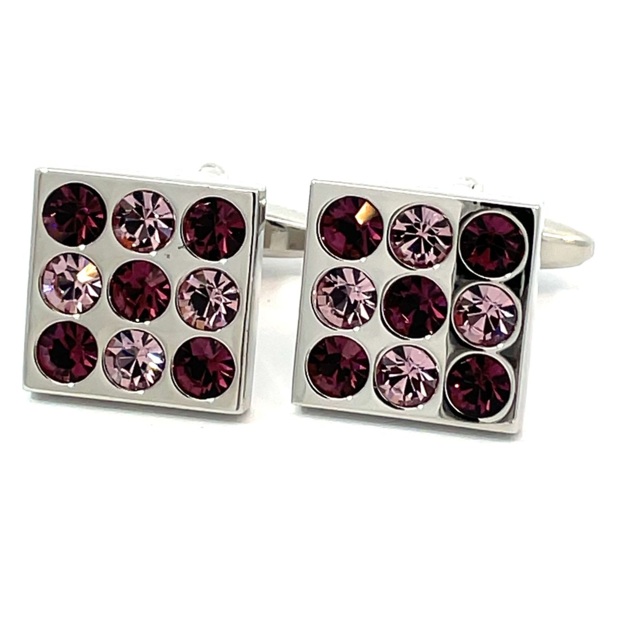 Nine Purple Crystals Cufflinks
