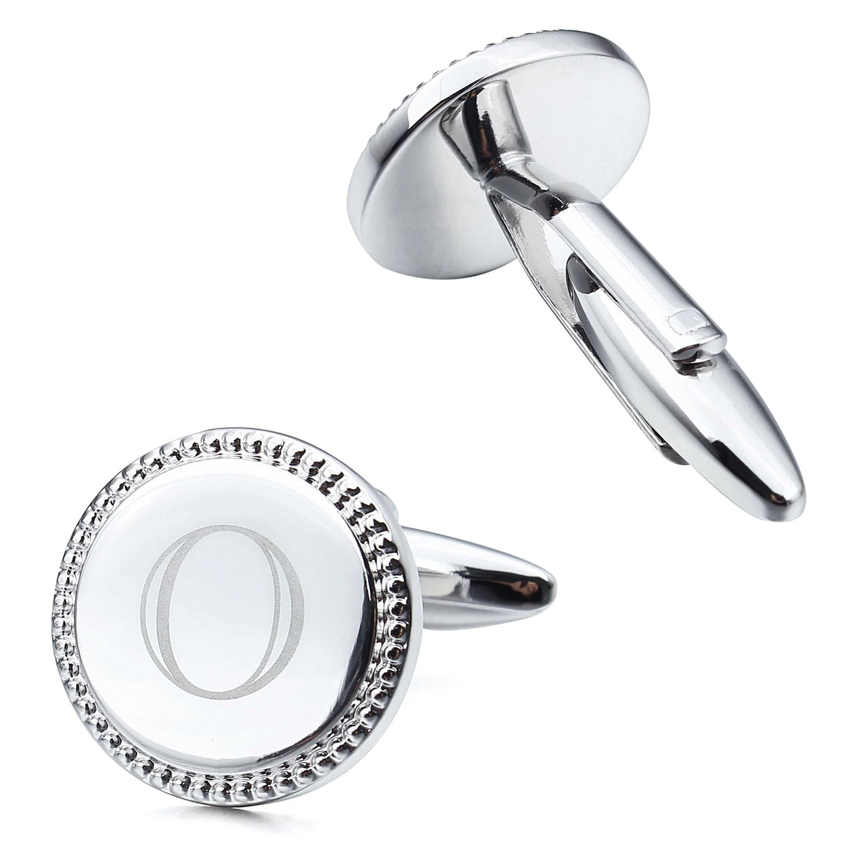 Personalised Silver Initial Round Cufflinks