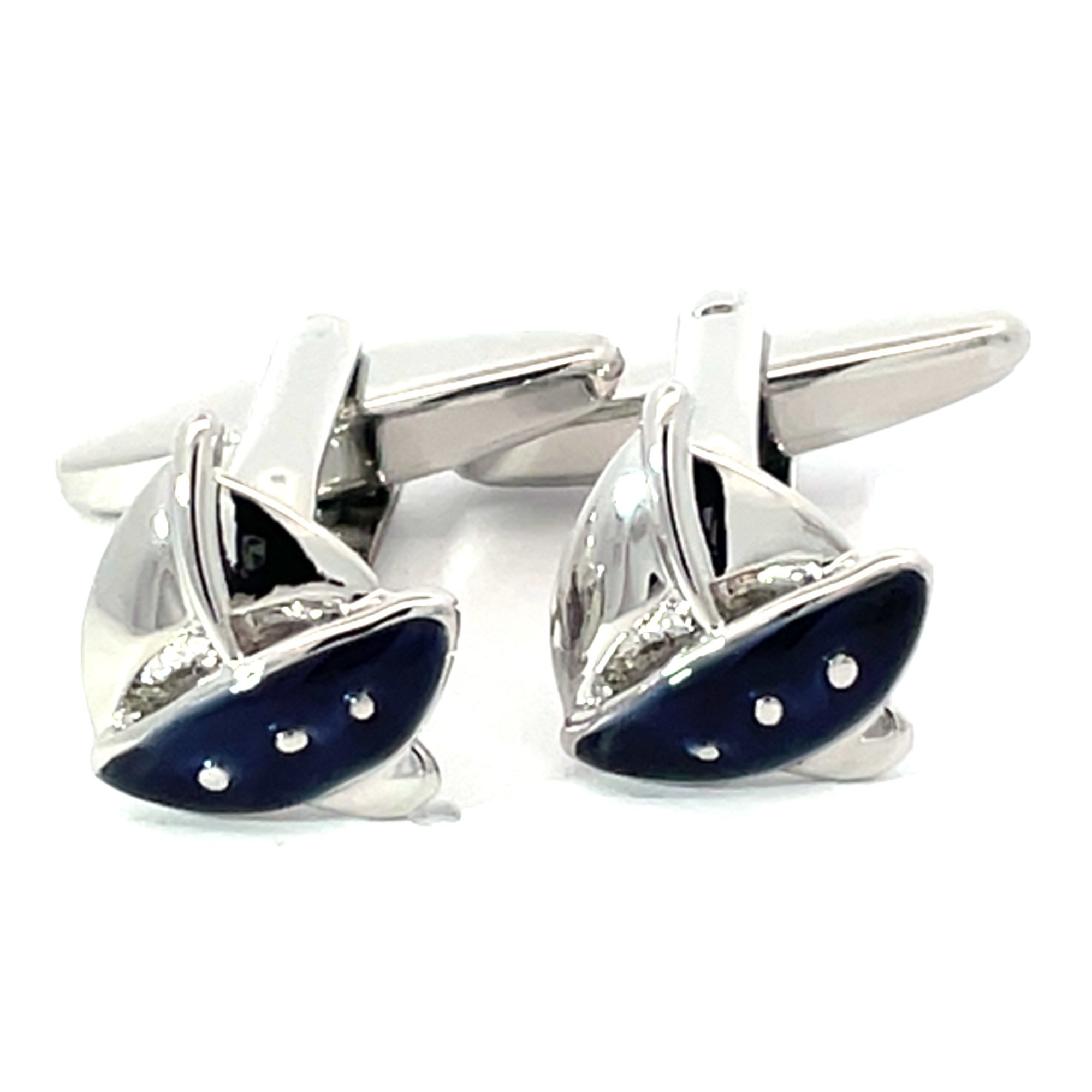 Small Blue Sailboat Cufflinks