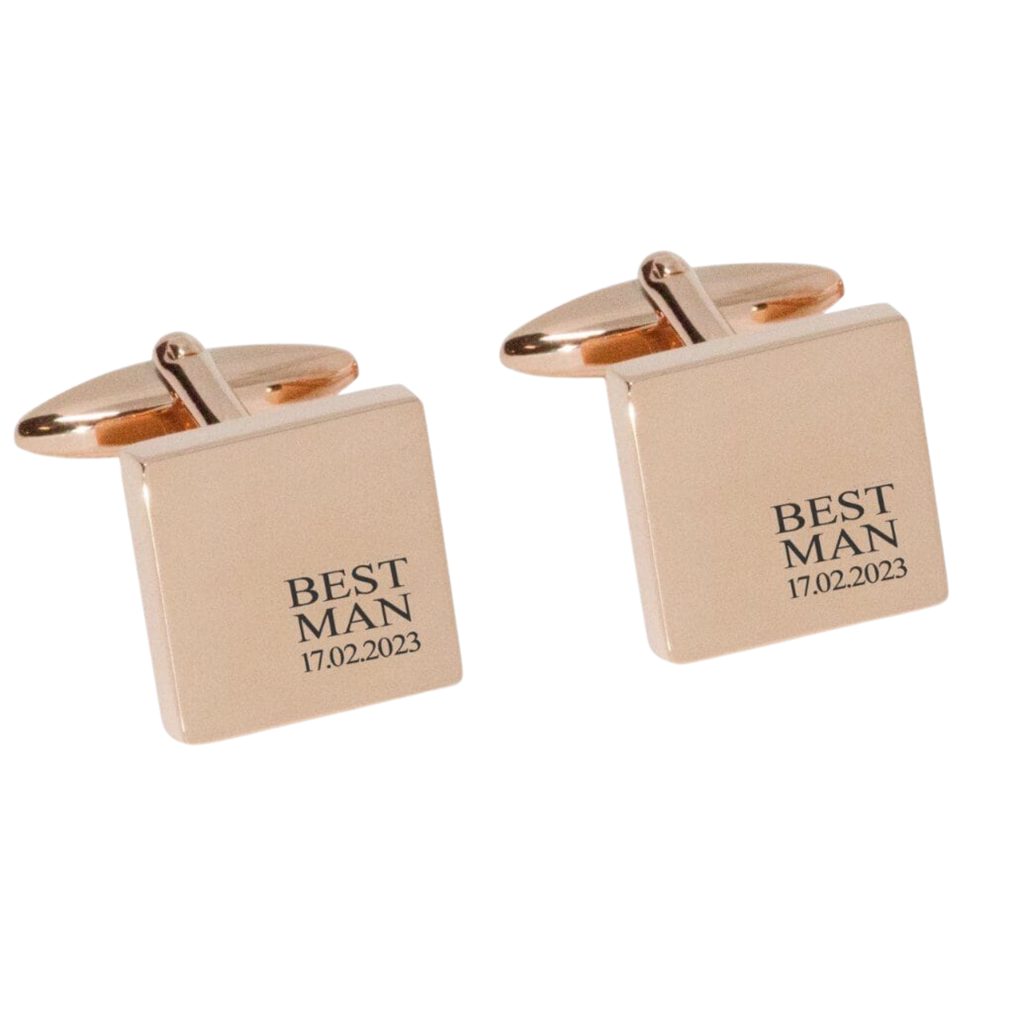Best Man & Date Engraved Wedding Cufflinks