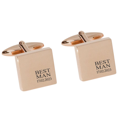 Best Man & Date Engraved Wedding Cufflinks