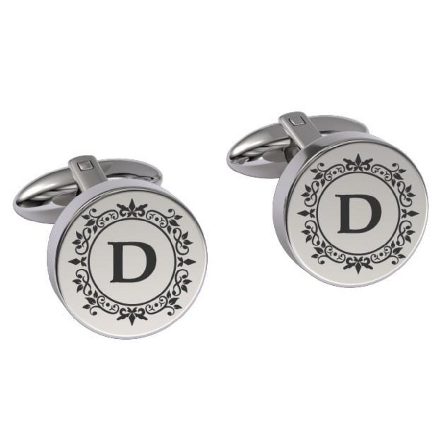 Elegant Engraved Initials Cufflinks