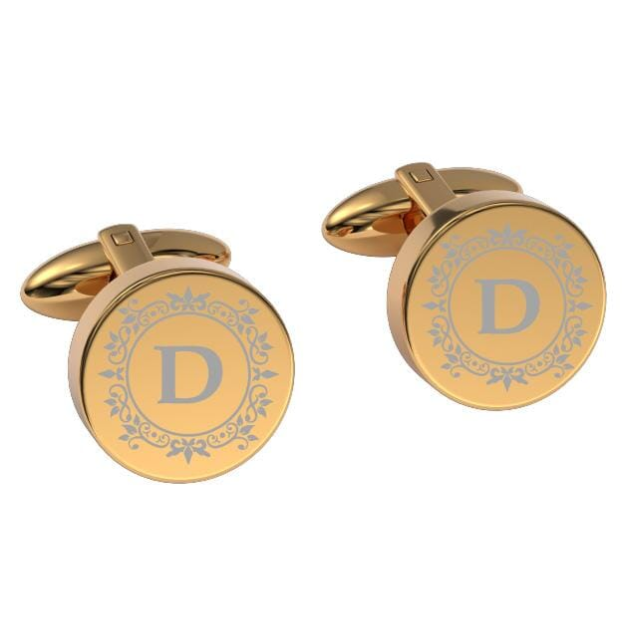 Elegant Engraved Initials Cufflinks