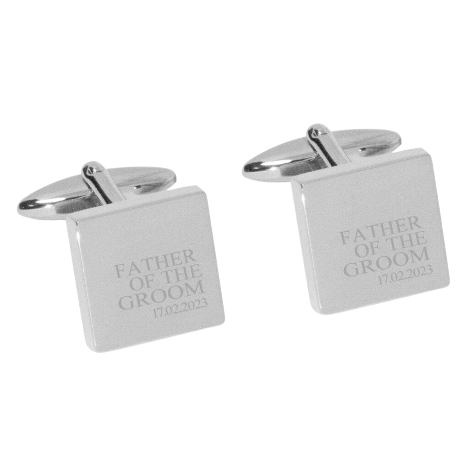 Father of the Groom & Date Engraved Wedding Cufflinks