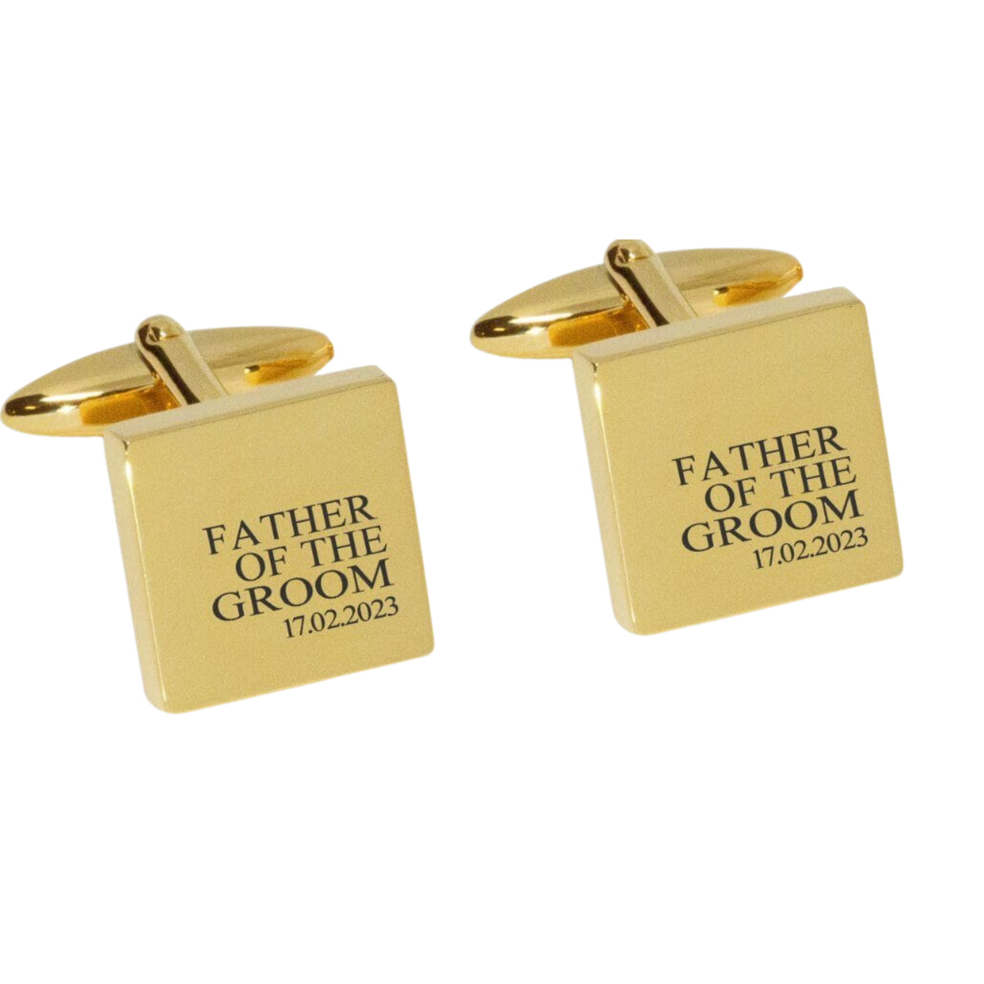 Father of the Groom & Date Engraved Wedding Cufflinks