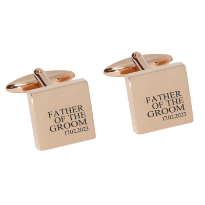 Father of the Groom & Date Engraved Wedding Cufflinks