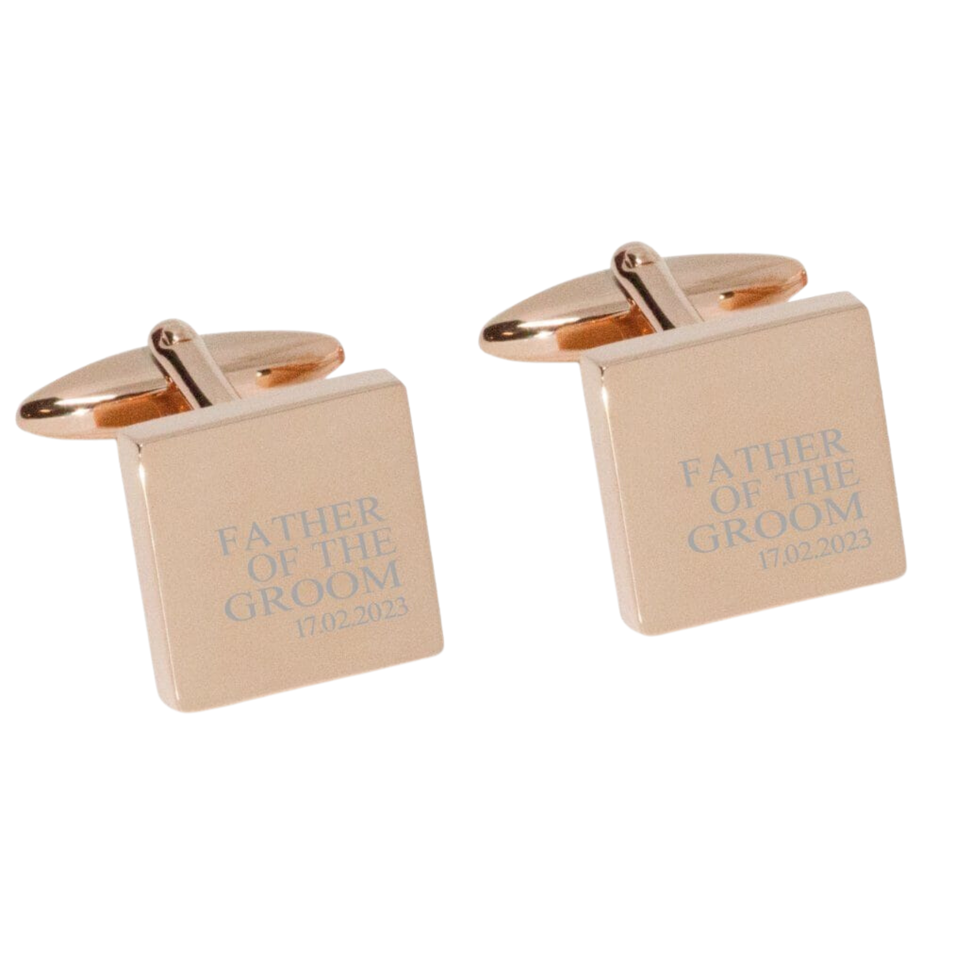 Father of the Groom & Date Engraved Wedding Cufflinks