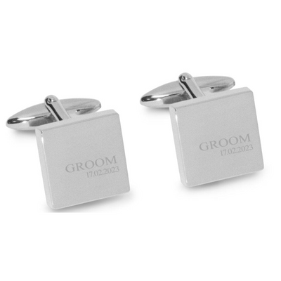Groom & Date Engraved Wedding Cufflinks