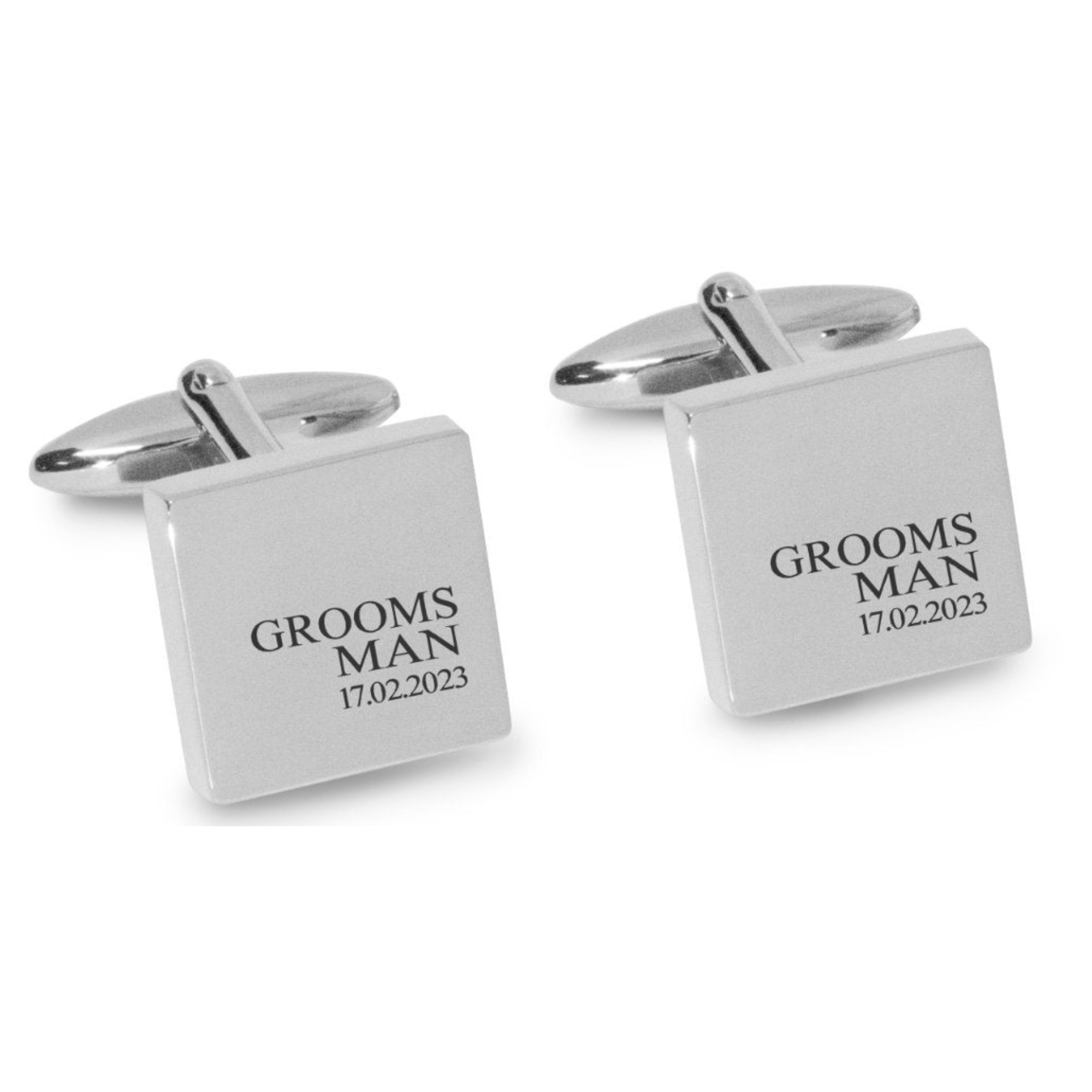 Groomsman & Date Engraved Wedding Cufflinks