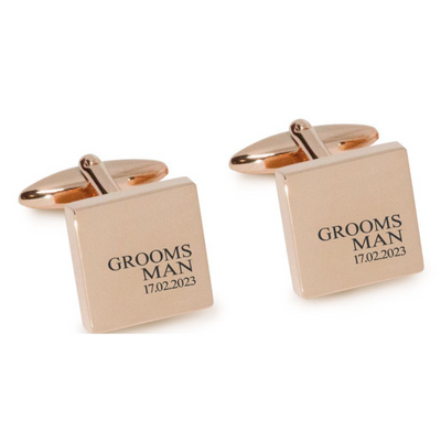 Groomsman & Date Engraved Wedding Cufflinks