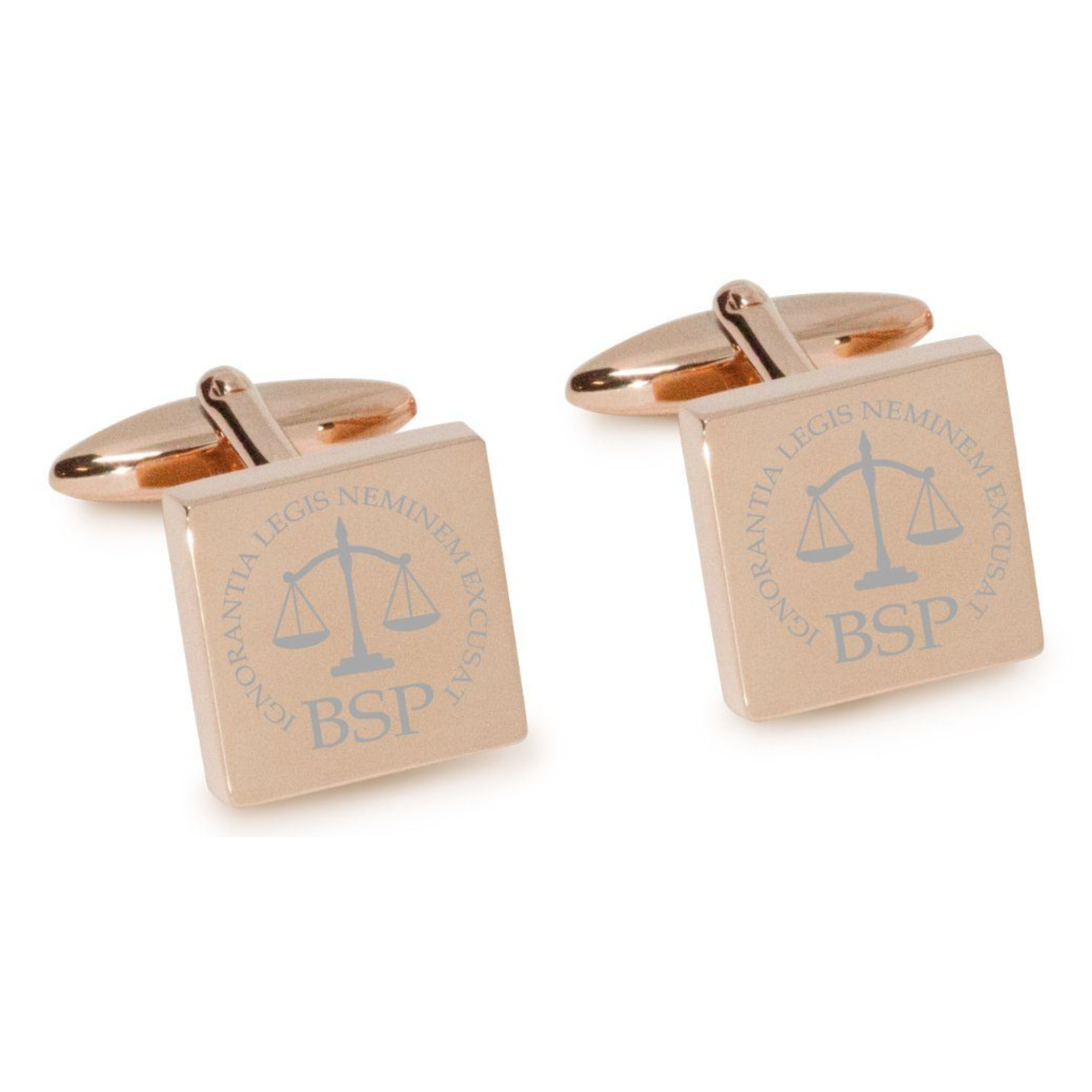 Lawyer's Initials and Legal Maxims Engraved Cufflinks
