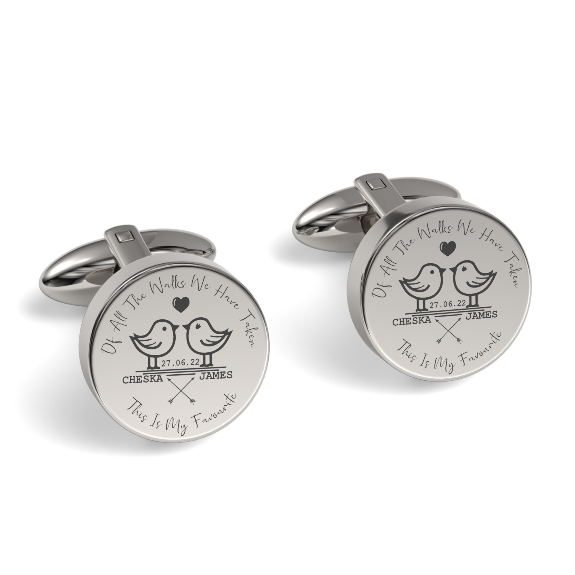 Of All The Walks We've Taken Engraved Cufflinks