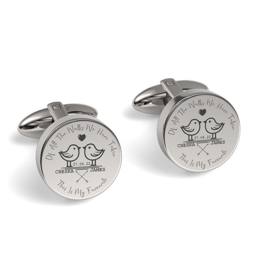 Of All The Walks We've Taken Engraved Cufflinks