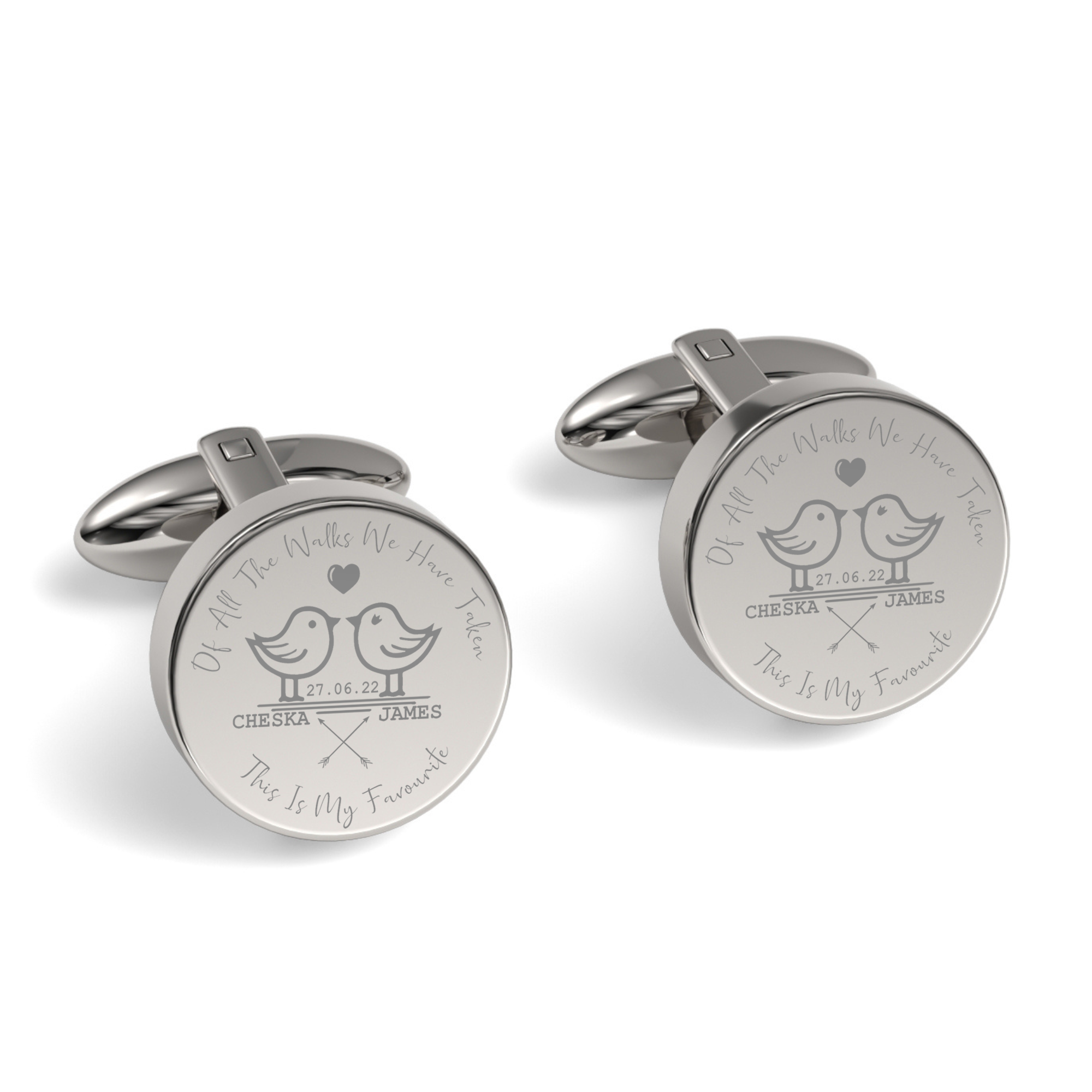 Of All The Walks We've Taken Engraved Cufflinks