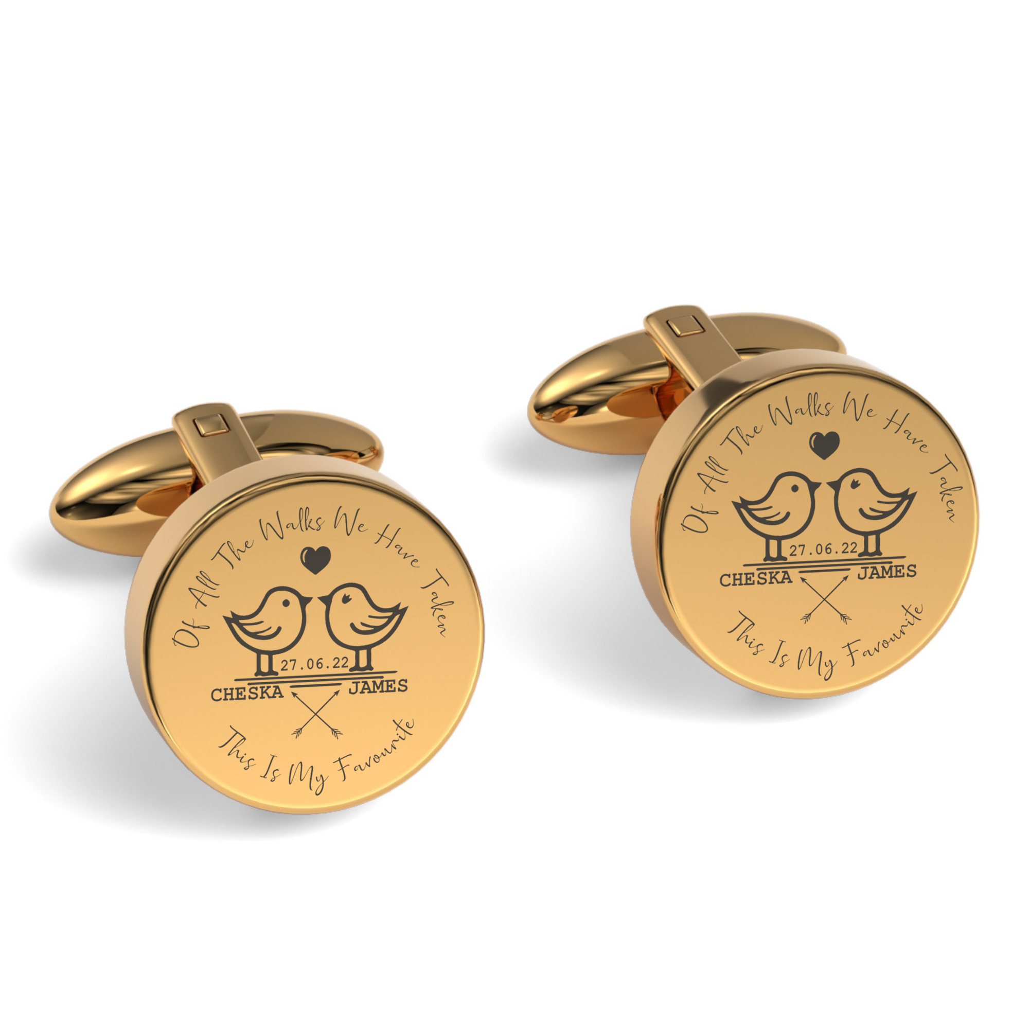 Of All The Walks We've Taken Engraved Cufflinks