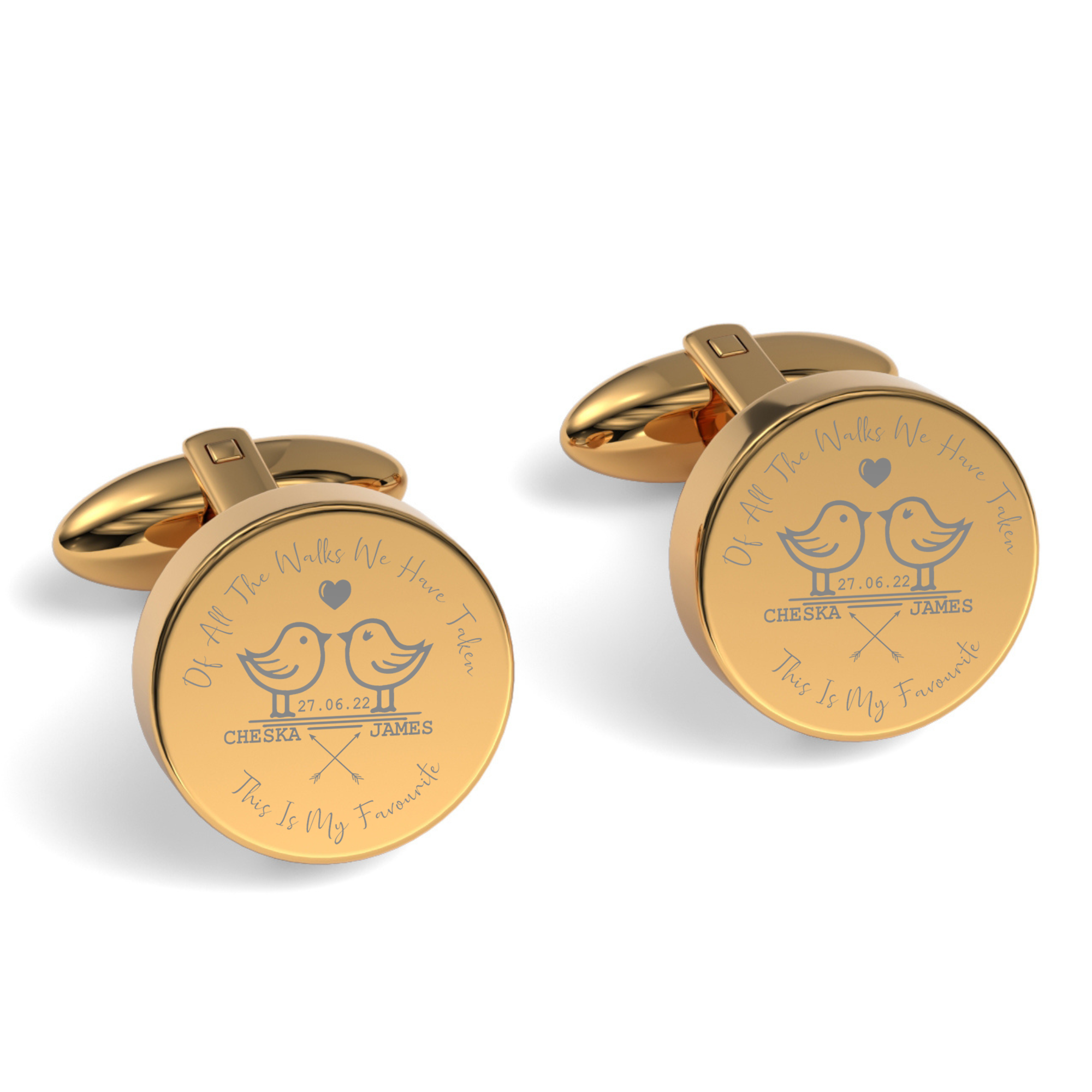 Of All The Walks We've Taken Engraved Cufflinks