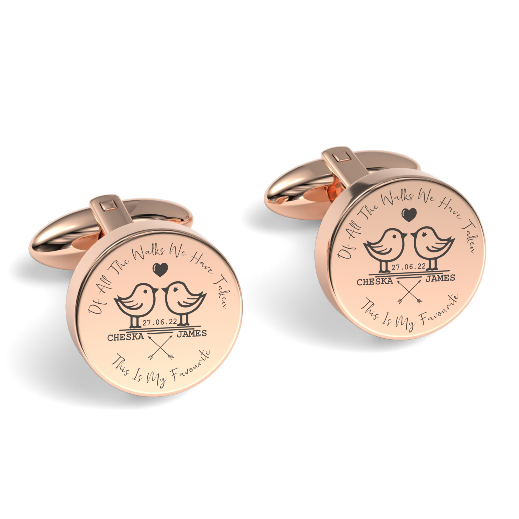 Of All The Walks We've Taken Engraved Cufflinks