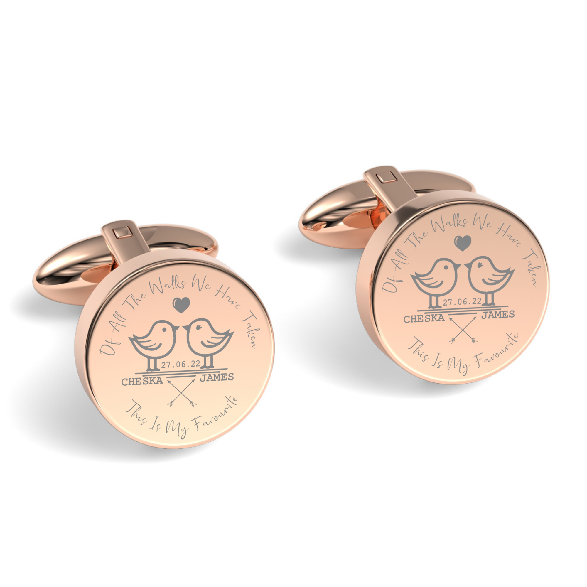 Of All The Walks We've Taken Engraved Cufflinks