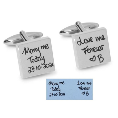 Own Handwriting Custom Engraved Cufflinks