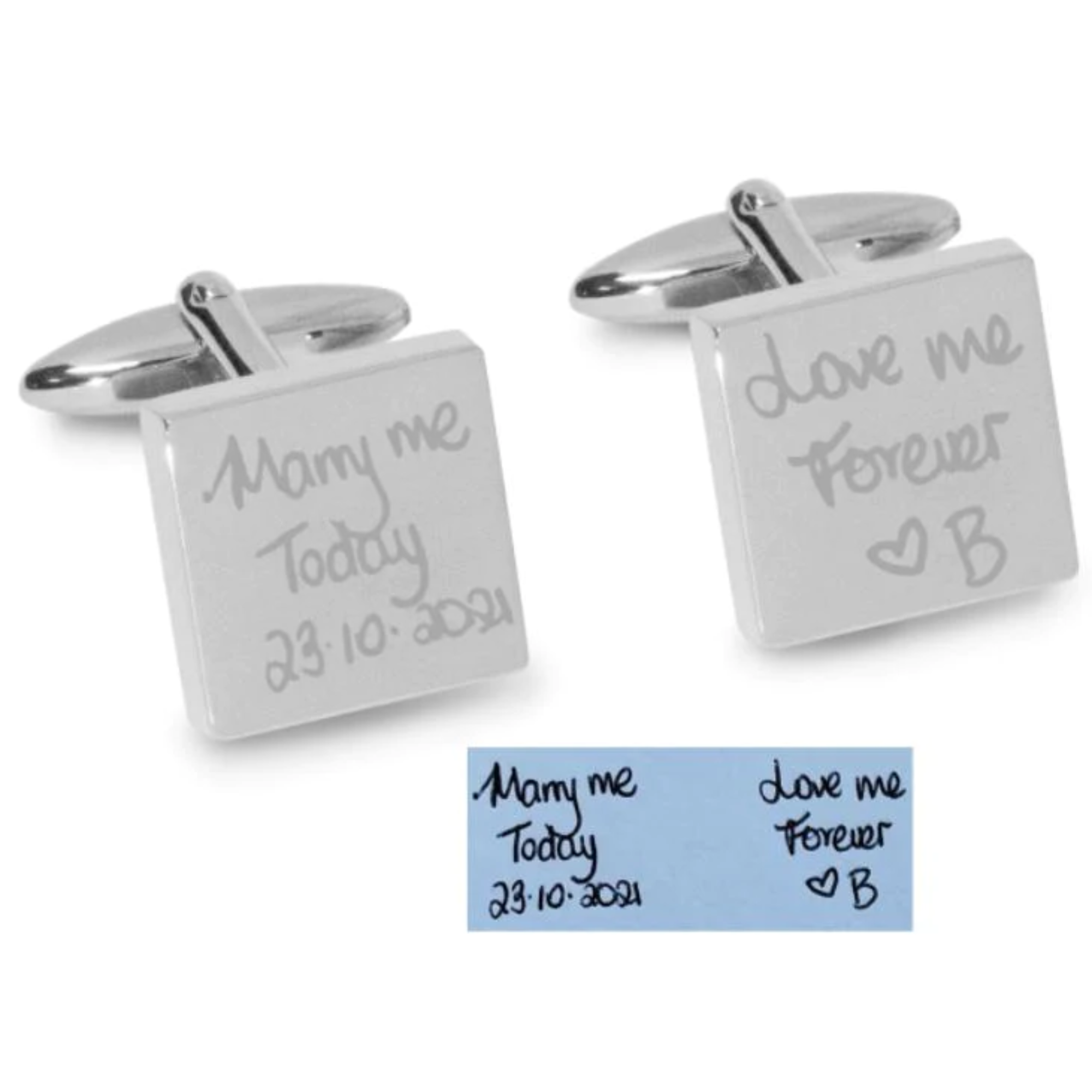 Own Handwriting Custom Engraved Cufflinks