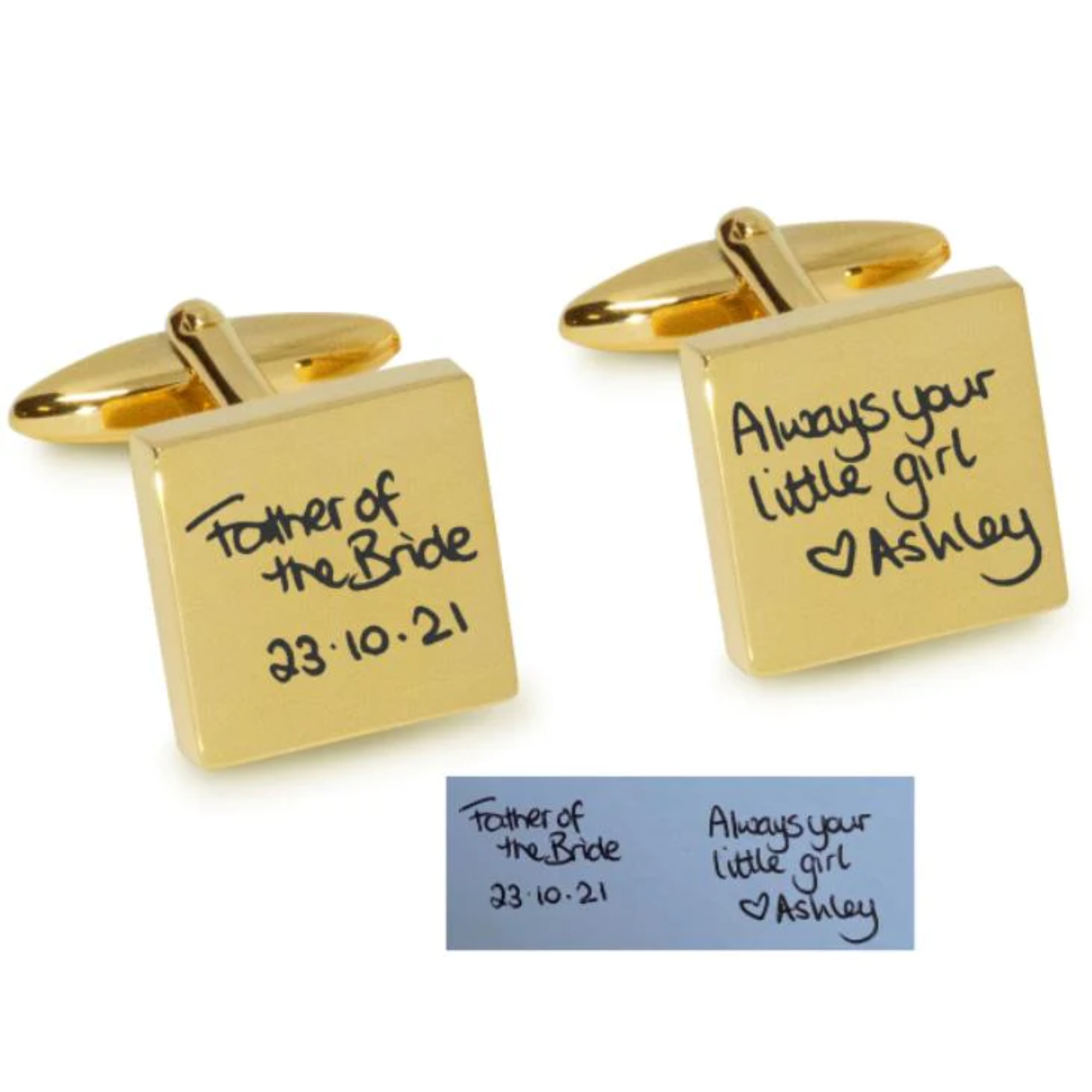 Own Handwriting Custom Engraved Cufflinks