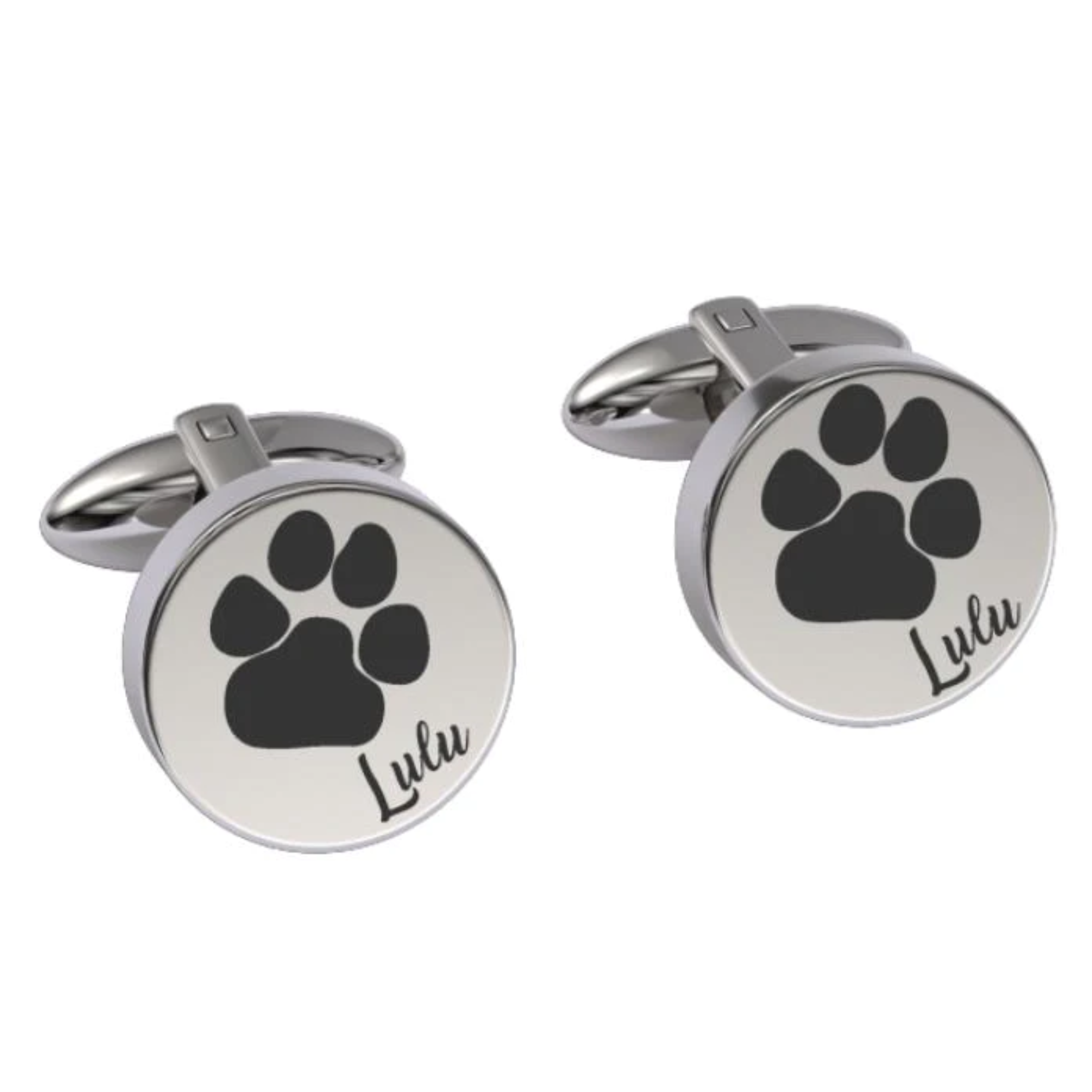 Pets Paw Print Engraved Cufflinks