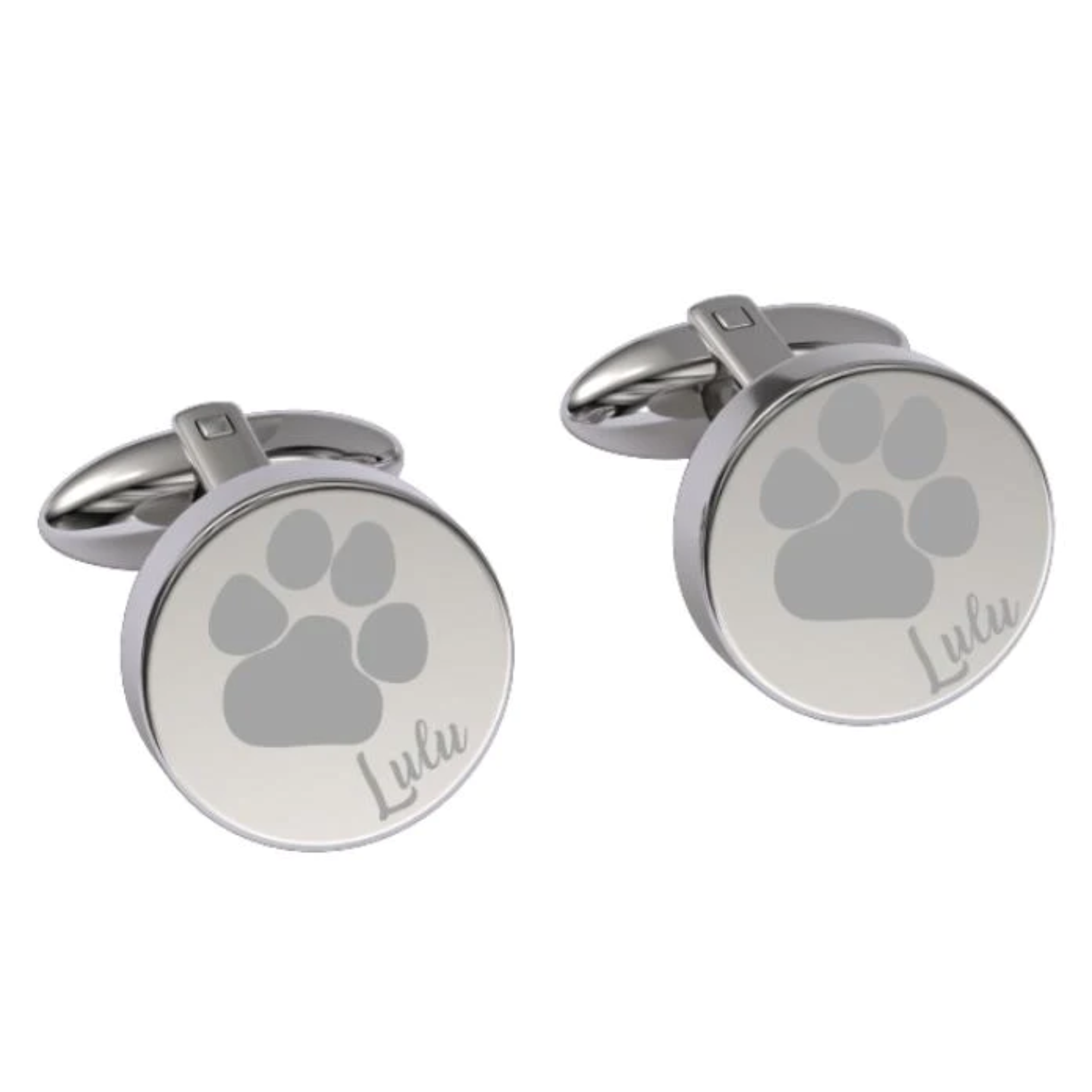 Pets Paw Print Engraved Cufflinks