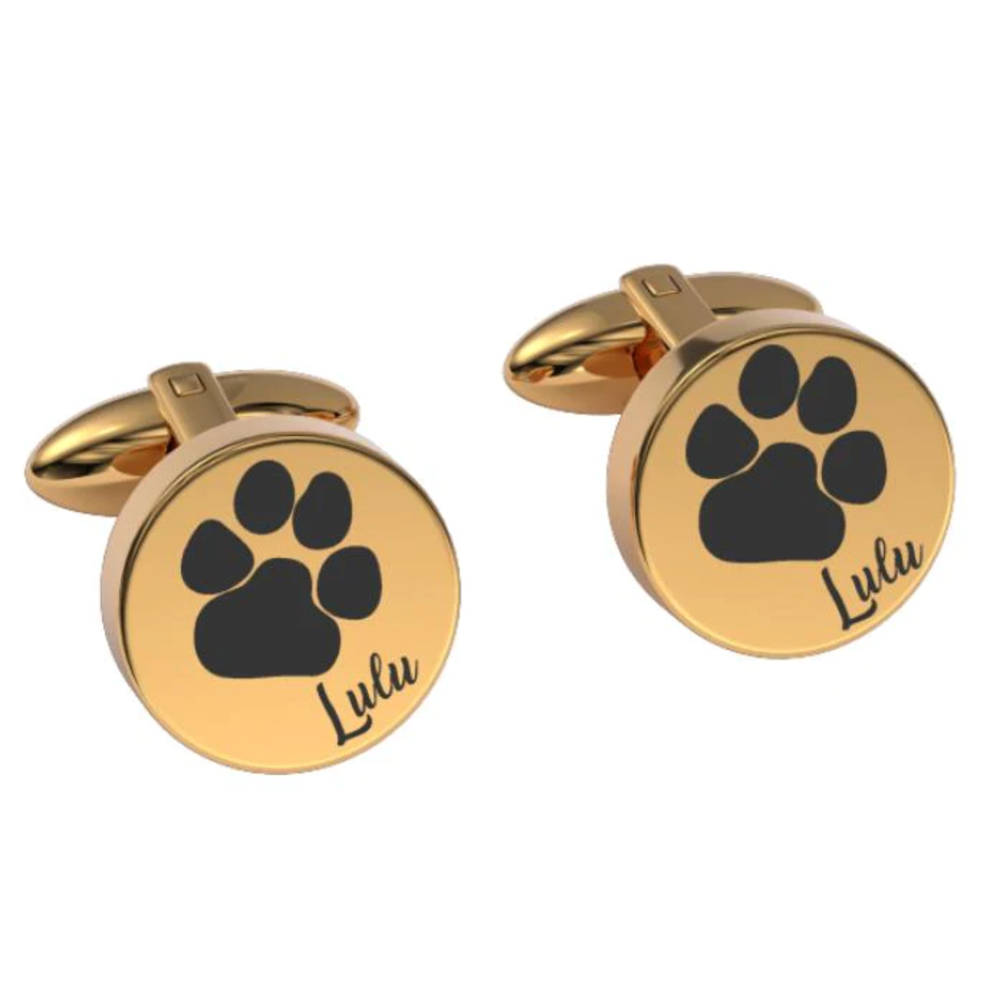 Pets Paw Print Engraved Cufflinks