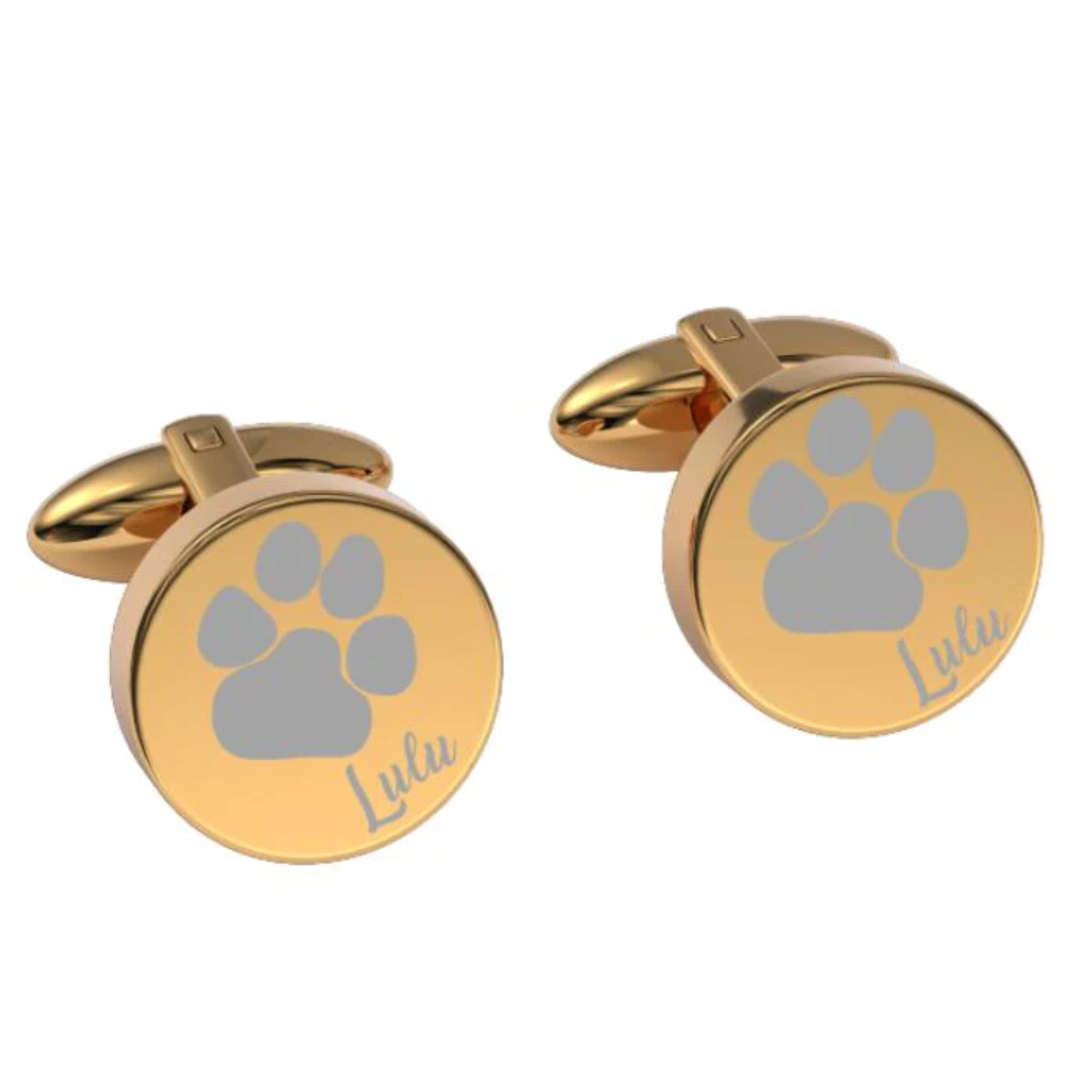 Pets Paw Print Engraved Cufflinks