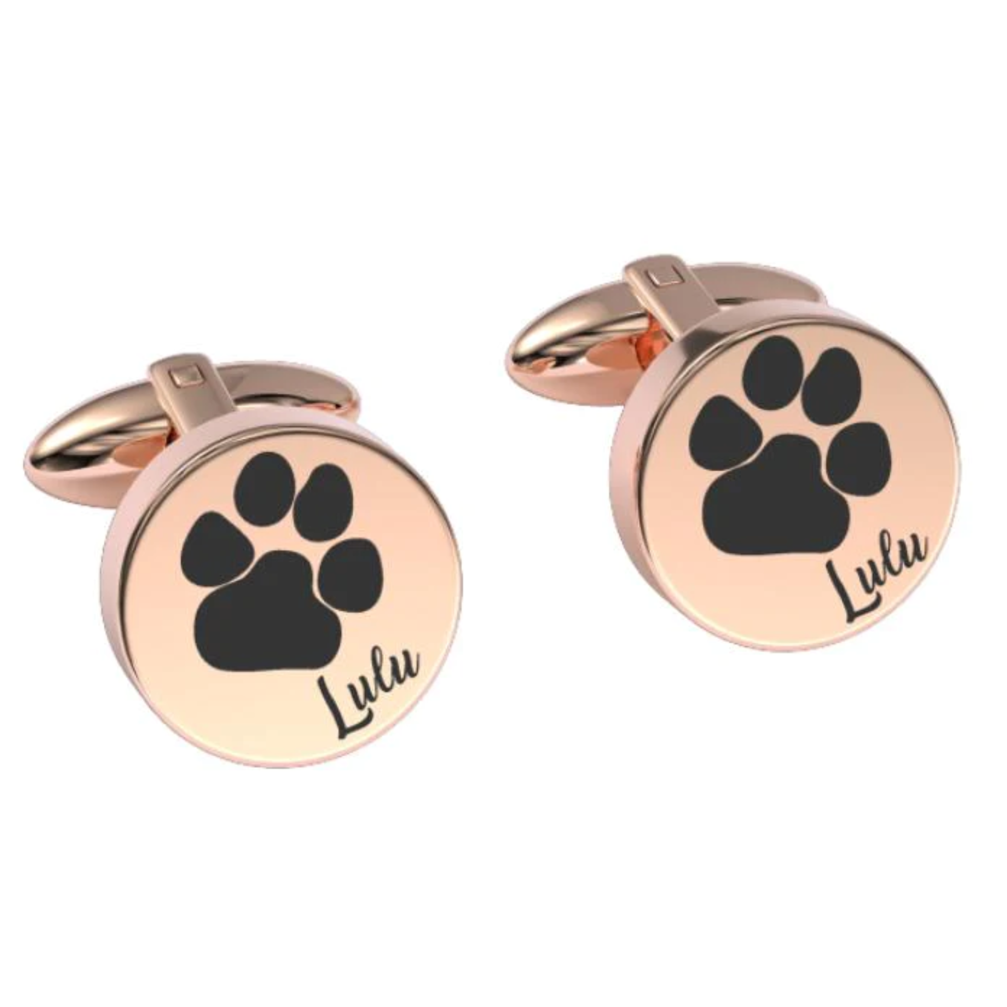 Pets Paw Print Engraved Cufflinks