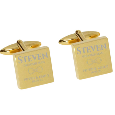 The Jones Engraved Wedding Cufflinks