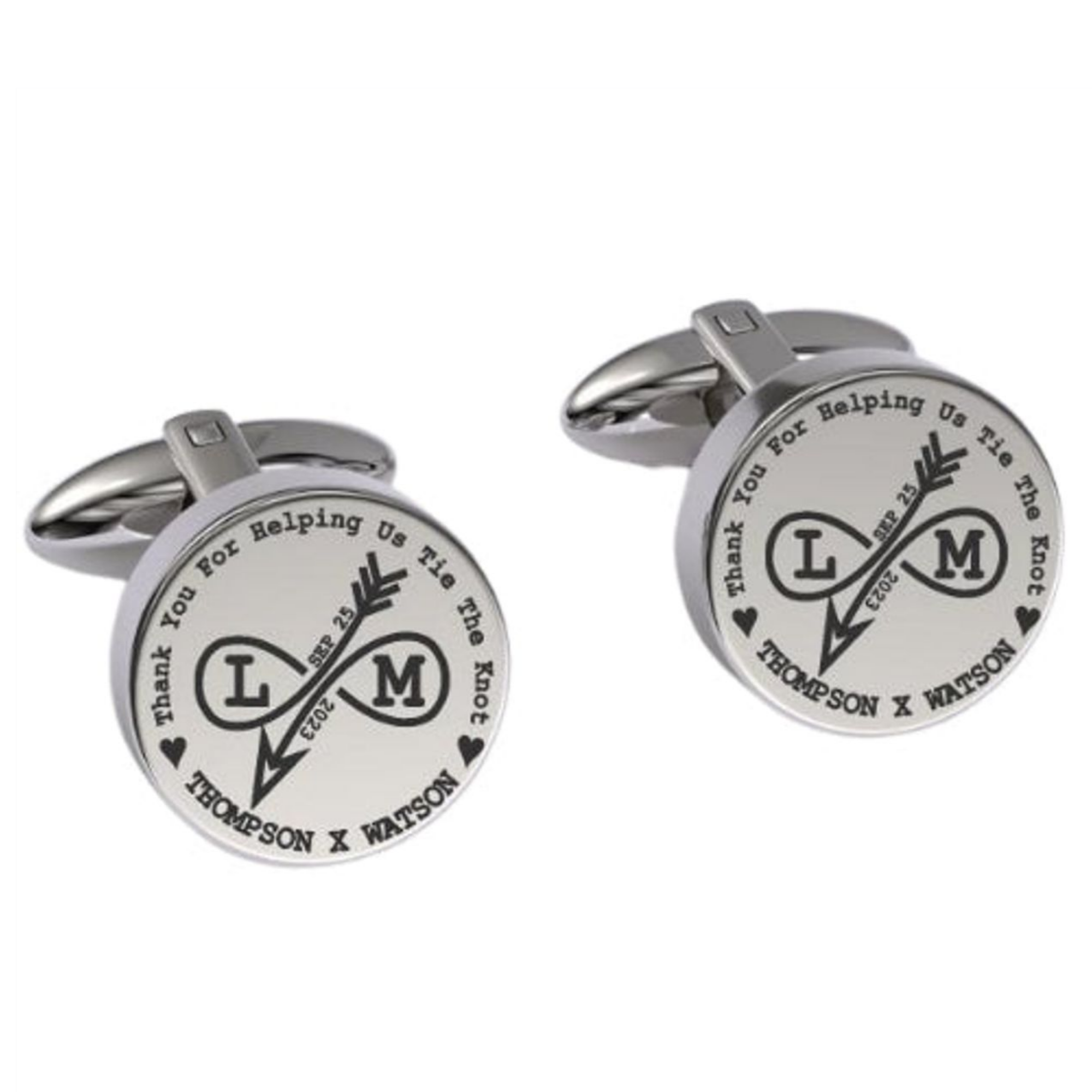 Tying The Knot Engraved Cufflinks