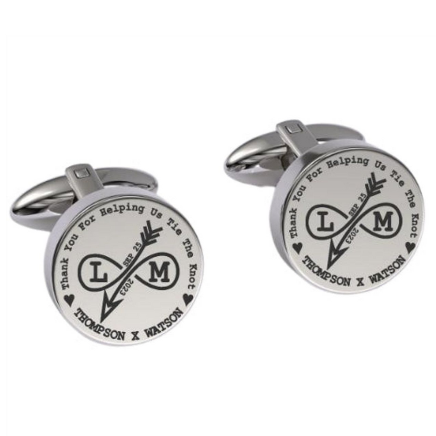 Tying The Knot Engraved Cufflinks