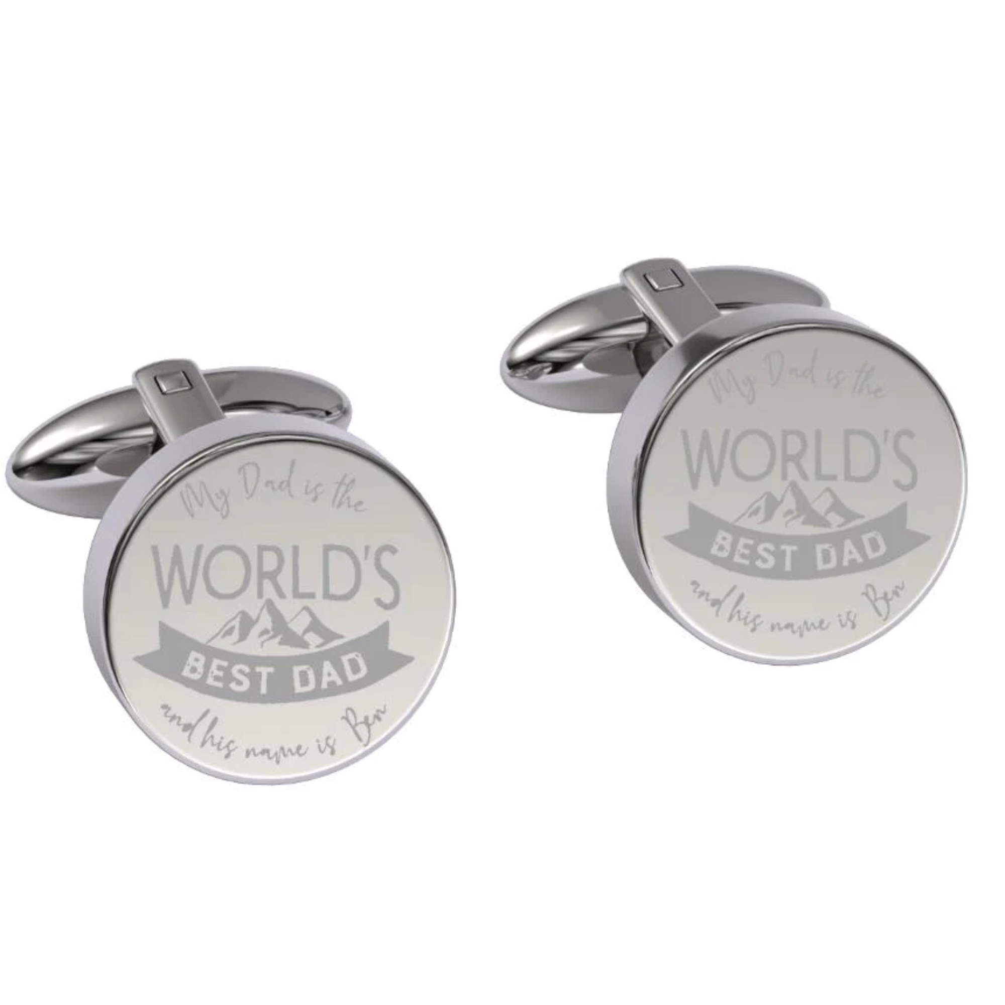 World Best Dad Engraved Cufflinks