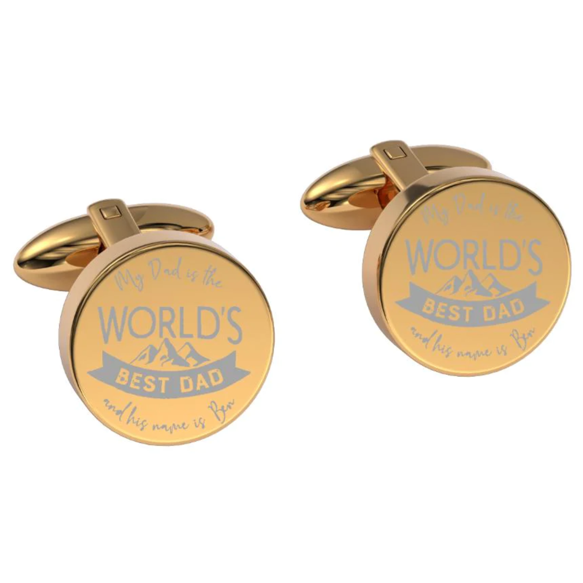 World Best Dad Engraved Cufflinks